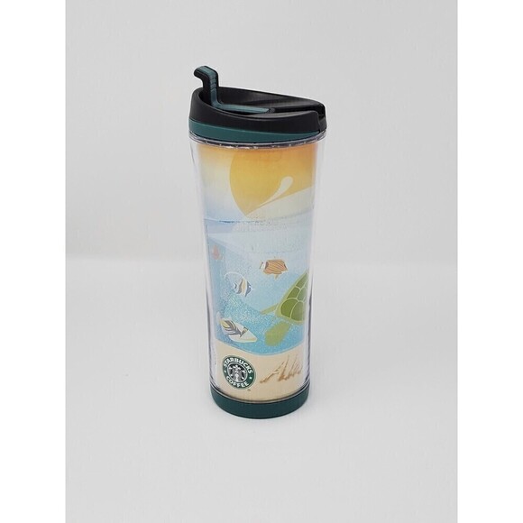 STARBUCKS HAWAII INSULATED TRAVEL MUG TUMBLER 12 OUNCES TRAVEL COLLECTIBLE 2008 - Picture 1 of 11